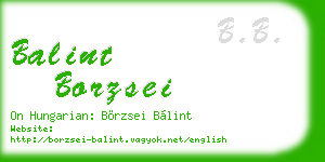 balint borzsei business card